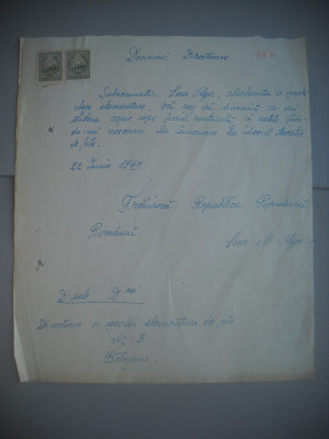 HOPCT DOCUMENT VECHI NR 431 SOCER OLGA-EVREU-SCOALA NR 3 FETE BOTOSANI 1948 foto