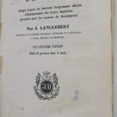 MANUEL DE CHIMIE / MANUEL D 'HISTOIRE NATURELL par J. LANGLEBERT, COLIGAT DE DOUA CARTI 1868-1869