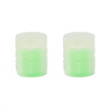 Cumpara ieftin Set 2 capace ventil, lumini pentru bicicleta, fosforescente, ABS, universale, verde