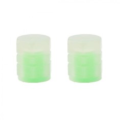 Set 2 capace ventil, lumini pentru bicicleta, fosforescente, ABS, universale, verde