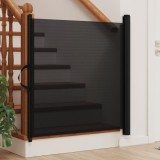 Poarta retractabila animale de companie, negru, 82,5x125 cm GartenMobel Dekor, vidaXL