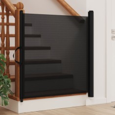 vidaXL Poartă retractabilă animale de companie, negru, 82,5x125 cm