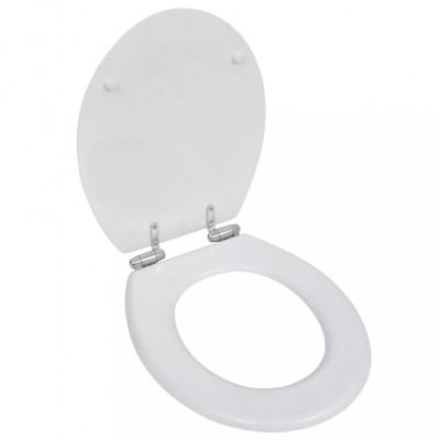 vidaXL Capac WC cu &amp;icirc;nchidere silențioasă alb MDF design simplu foto