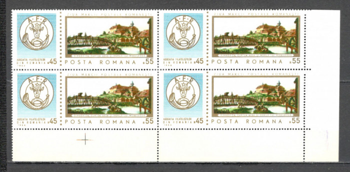 Romania.1968 Ziua marcii postale-Pictura bloc 4 ZR.292