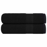 Prosoape de baie 2 buc Negru 100x150 cm 360 g/m&sup2; 100% bumbac