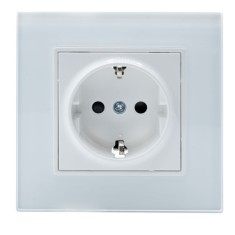 2. Priza simpla culoare alba cu rama din sticla