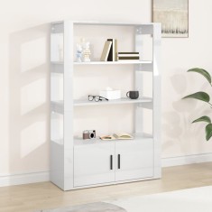 vidaXL Servanta, alb extralucios, 80x30x119,5 cm, lemn prelucrat foto