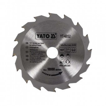 Disc fierastrau circular, Yato YT-6052, 140x20x2.8 mm, pentru lemn, cu dinti din wolfram foto