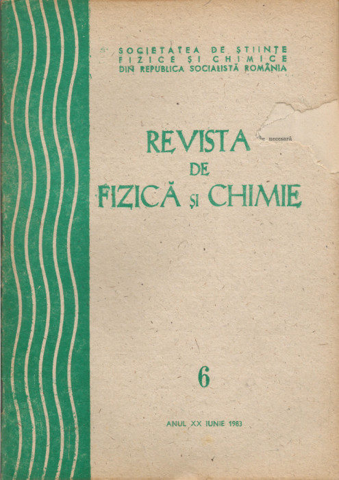 Rom&acirc;nia, Revista de Fizică şi Chimie, nr. 6/1983