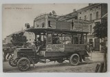 ARAD , AUTOBUZ TRANSPORT URBAN , CU ETAJ , PAVOAZAT CU DIVERSE RECLAME , CARTE POSTALA ILUSTRATA , 1909