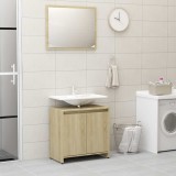 Set mobilier de baie, stejar Sonoma, lemn prelucrat