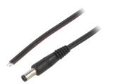 Cablu alimentare DC 5,5/2,5 negru 0,5m