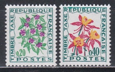 Franta 1971 - Timbre Taxa - Porto, Flori, MNH foto