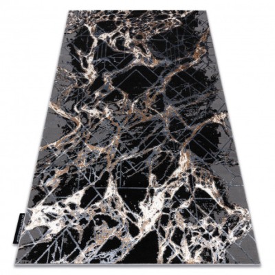 Covor DE LUXE modern 622 Abstracțiune - structural gri / aur, 180x270 cm foto