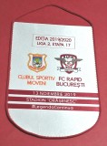 Fanion (protocol) meci fotbal CS MIOVENI - RAPID BUCURESTI (13.11.2019 - Liga 2-a etapa 17)