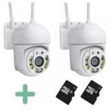 Pachet 2 x Camera Supraveghere IP Wi-Fi 5MP V1 + Card Micro SD