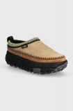 UGG papuci din piele Venture Daze barbati, culoarea bej, 1154530