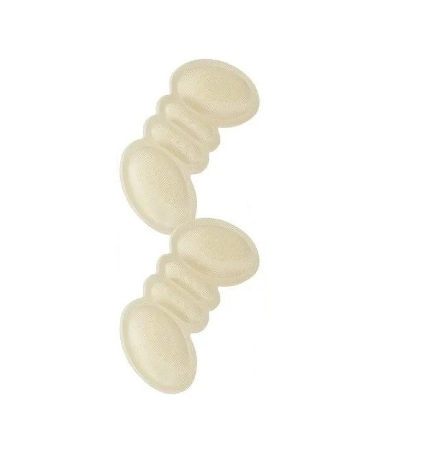 Set 2 branturi din spuma si poliester pentru calcaie, protectii adezive, 9.5 x 4 cm, grosime 3 mm, crem