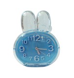 Ceas Masa Alarma Iepure Albastru, 16cm, Quartz, Plastic, Stil Modern, Display Analogic, Functie Alarma, Tip Cifre Arabe