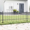 Plasa de grădină gri cu v&acirc;rf arcuit - 10.2x0.75 m din oțel