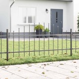 Plasa de grădină gri cu v&acirc;rf arcuit - 10.2x0.75 m din oțel