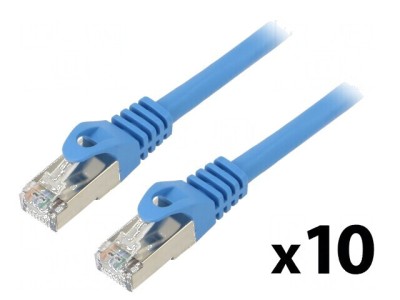 Patch cord F/UTP 6 litat CCA PVC albastru 0,25m 26AWG foto