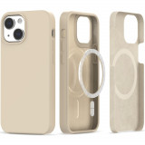 Husa Tech-Protect Silicone MagSafe pentru Apple iPhone 13 Mini Bej, Silicon, Carcasa