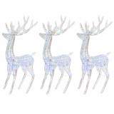 Ren de Craciun 250 LED-uri, 3 buc. multicolor 180 cm acril XXL