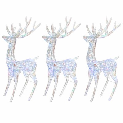Ren de Craciun 250 LED-uri, 3 buc. multicolor 180 cm acril XXL foto