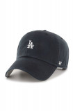 47brand șapcă MLB Los Angeles Dodgers culoarea negru, cu imprimeu B-BSRNR12GWS-BKA, 47 Brand
