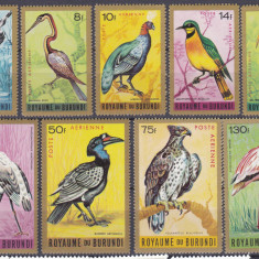 DB1 Fauna Pasari Burundi 1965 Posta Aeriana 9 v. MNH