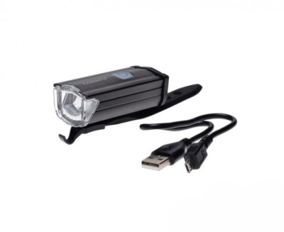 Lampa fata aluminiu pentru biciclete, incarcare USB, culoare negru, 1 led, 3W Cod:AWR1127 foto