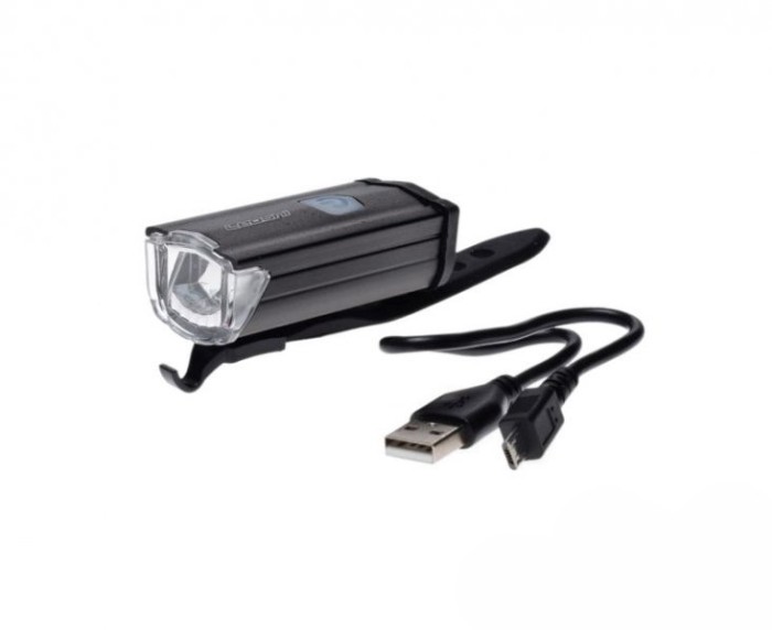 Lampa fata aluminiu pentru biciclete, incarcare USB, culoare negru, 1 led, 3W Cod:AWR1127