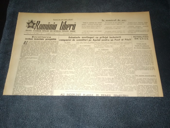 ZIARUL ROMANIA LIBERA 14 IUNIE 1951