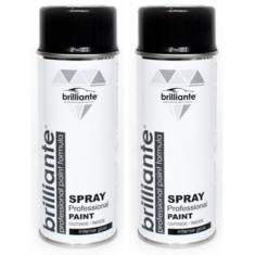 Pachet 2 x Vopsea Spray Brilliante Negru Trafic Lucios RAL 9017 400 ml
