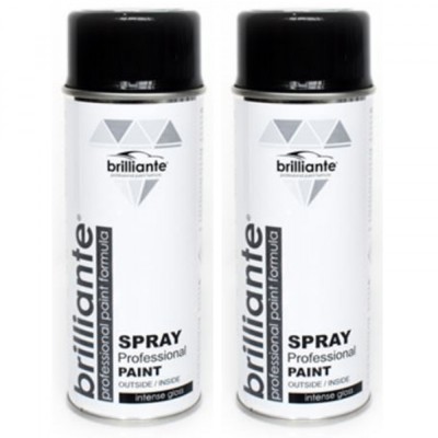 Pachet 2 x Vopsea Spray Brilliante Negru Trafic Lucios RAL 9017 400 ml foto