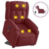 Cumpara ieftin Fotoliu de masaj electric rabatabil cu ridicare rosu vin textil