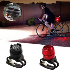 Lumini led siguranta bicicleta, 3 moduri iluminare, aluminiu, fata-spate MultiMark GlobalProd