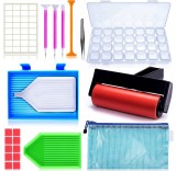 Set ustensile si accesorii pentru broderie diamante, 83 elemente, plastic, multicolor