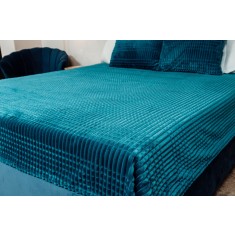Cuvertură de Lux Merinos, 230&times;240 cm + 2 fețe de pernă 50&times;70 cm, Uni, Verde