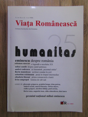 Revista Viata Romaneasca, anul CIX, nr. 1-2, ianuarie-februerie 2015 foto