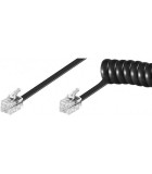 Cablu telefonic receptor spiralat 2m RJ10 4P4C Goobay