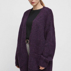 Medicine cardigan femei, culoarea violet, călduros