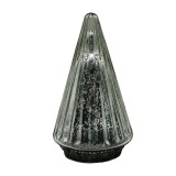 Cumpara ieftin Brad Craciun sticla argintie cu led 11x19 cm