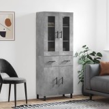 Cumpara ieftin Dulap &icirc;nalt, gri beton, 69,5x34x180, lemn compozit