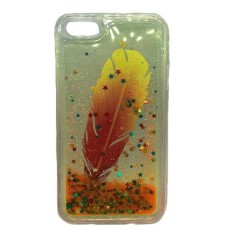 Husa Telefon Plastic+Silicon iPhone 5 5s SE Glitter Feather