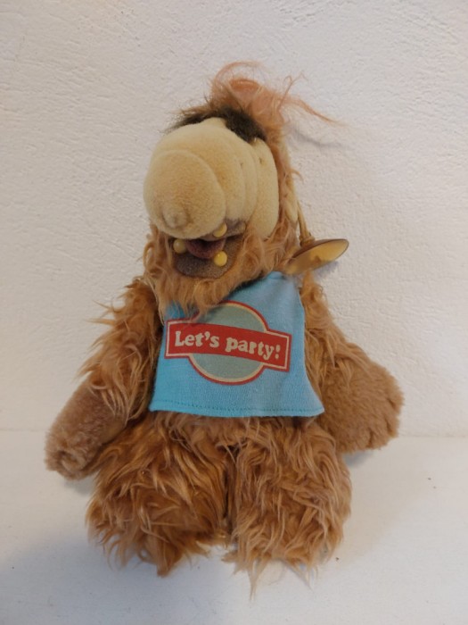 A.L.F Alf Sitcom, jucarie plush vintage, cu ventuza pt atarnat, Let&#039;s Party, anii 90, 26cm