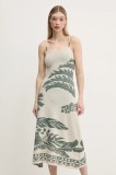 Desigual rochie MARSELLA culoarea bej, maxi, evazată, 25SWVF11