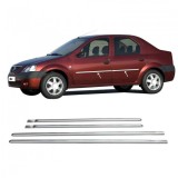 Ornamente Bandouri Inox Uși Dacia Logan 2004-2013, Tuning Exterior, ALM, Set 4 Buc