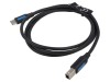 Cablu Vention USB 2.0 B la C, 2m, Negru, Cupru, Izolatie TPE
